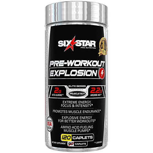 Pre Workout Pills | Six Star Explosion Preworkout Pills | Energy Pills | Nitric Oxide Supplement + L-Arginine + Beta Alanine + L Citrulline + Taurine | Nitric Oxide Pills for Men & Women, 120 Pills
