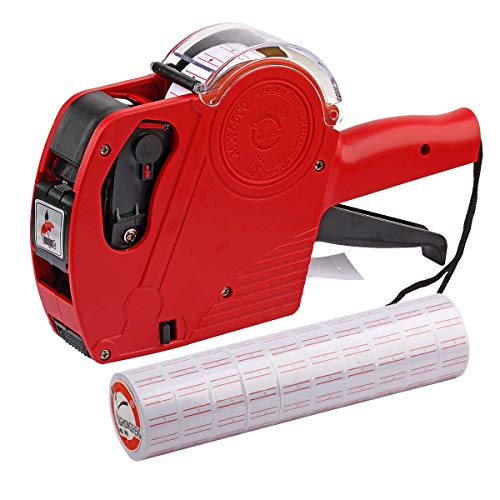 ASIBT MX5500 EOS Red 8 Digits Pricing Gun Kit with 7,000 Labels & Spare Ink