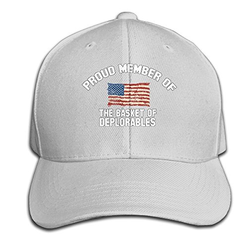 GD54 Proud Member Of The Basket Of Deplorables Adjustable Hunting Peak Hat & Cap Ash