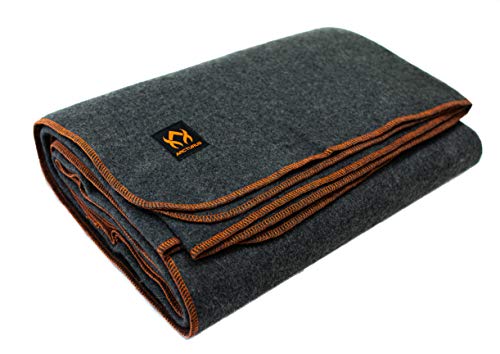 Book Cover Arcturus Military Wool Blanket - 4.5 lbs, Warm, Thick, Washable, Large 64