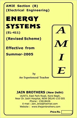 VEBAGA AMIE - Section (B) Energy Systems (EL- 411) Electrical Engineering Solved and Unsolved Paper