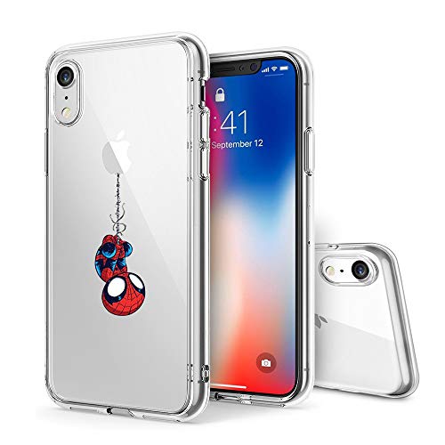 Litech Spider Man Case [Flexfit] Protective Clear Cartoon Comic Super Hero Case for Apple iPhone XR