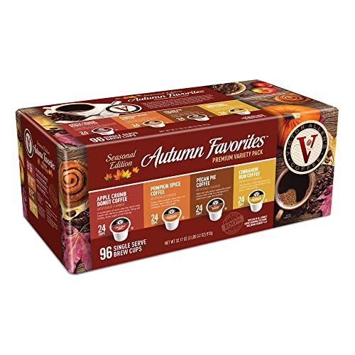 Book Cover Victor Allen's Coffee Autumn Favorites Variety Pack, Medium Roast, 96 Count, Single Serve Coffee Pods for Keurig K-Cup Brewers
