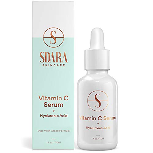 Book Cover ï»¿Sdara Skincare Vitamin C Serum for Face with Hyaluronic Acid 5% - 1 fl oz Skin Brightening Face Serum to Reduce the Look of Sun, Age, and Dark Spots