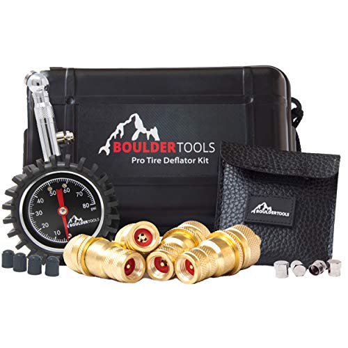 Boulder Tools Tire Deflators and 80 PSI Tire Pressure Gauge - Adjustable, Automatic for car, Truck, Motorcycle