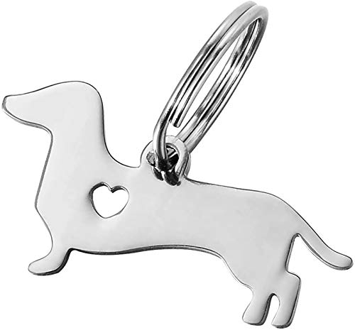 Book Cover HOUSWEETY 1pc Stainless Steel Pendant Dachshund