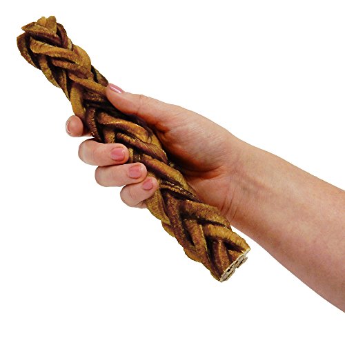 Pawstruck 9" Monster Braided Bully Stick for Dogs (8 Pieces in a Stick!) Natural Low-Odor Jumbo Dog Dental Treats, Best XL Thick Pizzle Chew Stix, 9 Inch