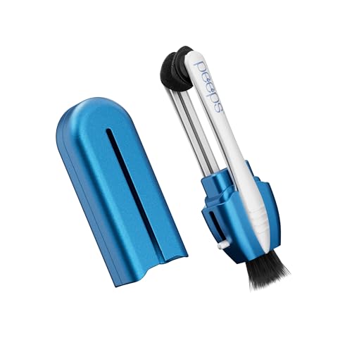 Peeps Glasses Cleaner - for Eyeglasses, Reading Glasses, and More - Lens Cleaner with Carbon Microfiber Tech-Soft Touch Blue-1 Count (Pack of 1)