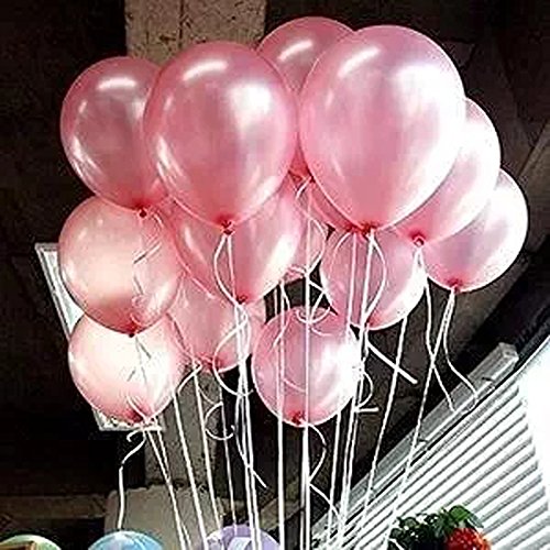 AnnoDeel 100 Pcs 10" Latex Pink Balloons, Pure Pearl Helium Wedding Decorations Birthday Party Decorations Balloons