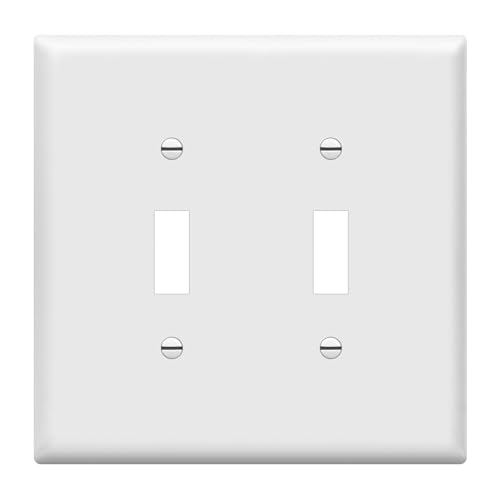 Enerlites 8812M-W Toggle Switch Wall Plates Medium Size (2-Gang)