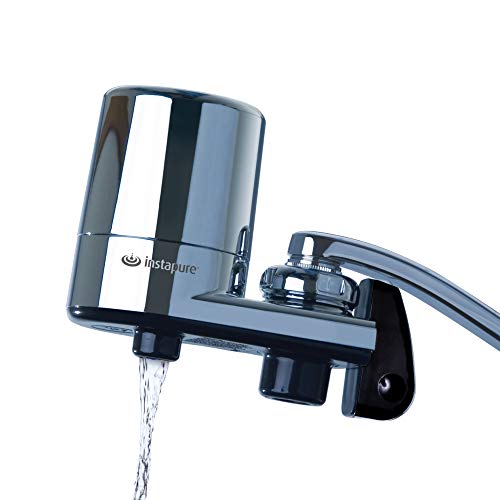 Instapure F2 Essentials Tap Water Filtration System (Chrome with Chrome Cap) + 1 Filter, Certified to ANSI/NSF 42