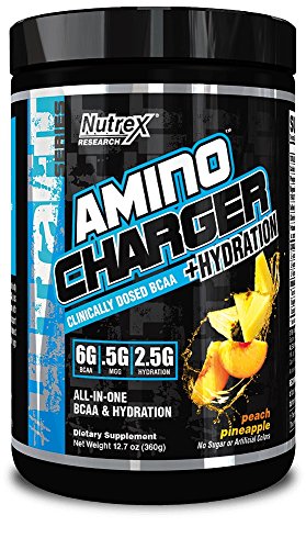 Nutrex Research Amino Charger Plus Hydration, Peach Pineapple, 10.1 Ounce