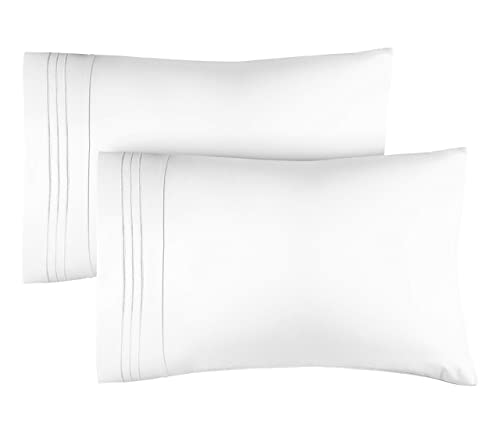 Book Cover Queen Size Pillow Cases Set of 2 â€“ Soft, Premium Quality Pillowcase Covers â€“ Machine Washable Protectors â€“ 20x26 & 20x30 Pillows for Sleeping 2 Piece - Queen Size Pillow Case Set