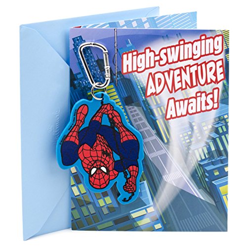 Hallmark Birthday Card for Boy (Spider-Man Backpack Clip)