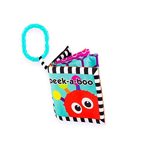 Sassy Peek-a-Boo Activity Book with Attachable Link for On-The-Go Travel | for Ages Newborn and Up