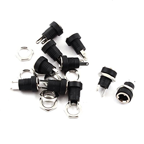 URBEST® 15Pcs 2.1mm x5.5mm 2 Pins DC Power Jack Female Panel Mounting Connector Socket