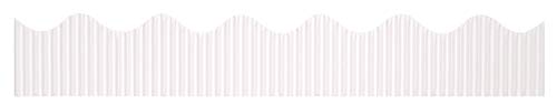 Bordette Scalloped Decorative Border P37014, 50' x 2-1/4", White, 1 Roll