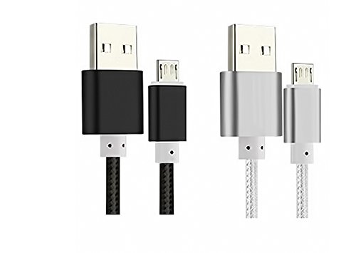 Book Cover Kindle Powerline [2 Pack] 5-FT Cable Length iBarbe Nylon Braided Reversible Micro USB Cables High Speed USB 2.0 (Works with Most Micro-USB Tablets and Kindle E-Book Reader) MicroUSB to USB