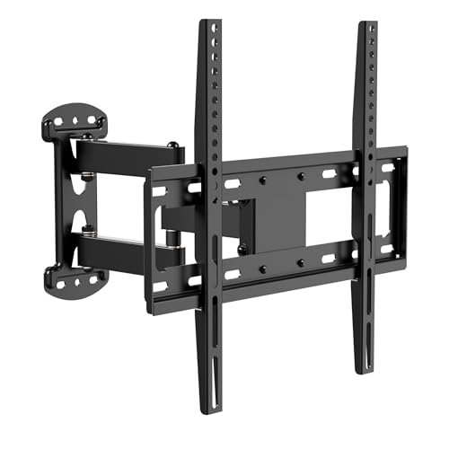 Mount-it! Full Motion TV Wall Mount Corner Bracket, VESA 400 x 400 Compatible, Extending Arm Articulating, Swivel, 66 Lbs Capacity Black
