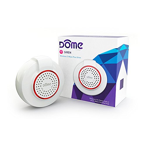 Dome Home Automation DMS01 Wireless Z-Wave Battery-Powered Home Security Siren and Chime, White