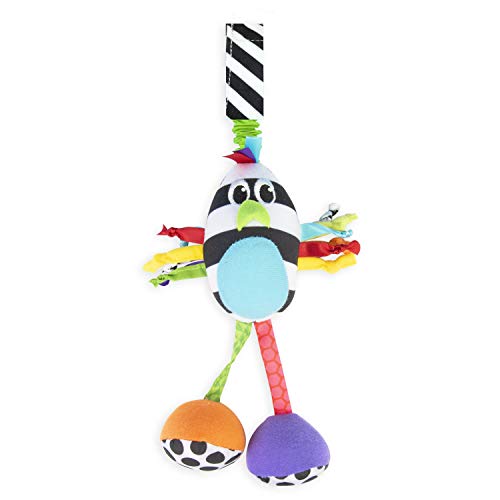 Sassy Boppinâ€™ Birdie | Developmental Plush Toy for Early Learning | High Contrast | Attaches to Baby Gear for Travel | for Ages Newborn and Up (80660)