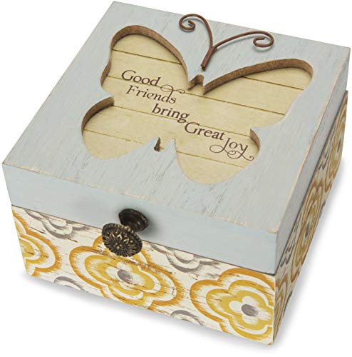 Pavilion Gift Company 41101 Simple Spirits - Patterned Butterfly Friend Jewelry Box