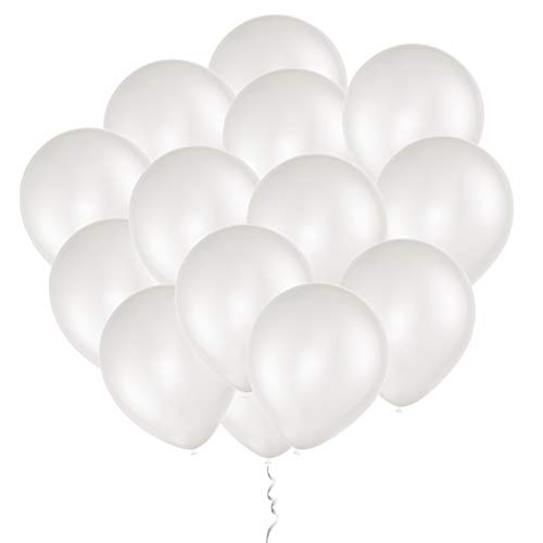 Eshanmu 100pc White Pearlized Latex Balloons 12 inch