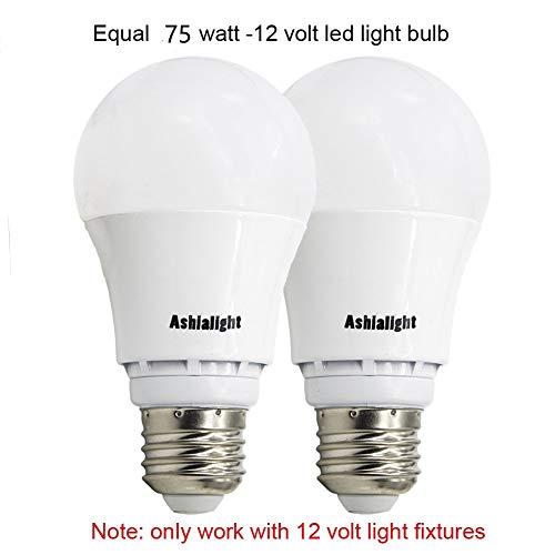 Ashialight 10 Watt (Equal 75 Watt) 12 Volt LED Bulb Soft White Medium Screw Base (E26) AC 12 Volt/DC 12 Volt Low Voltage Light Bulb for RV Camper Marine,Off Grid Cabin and 12-Volt Solar/Battery System