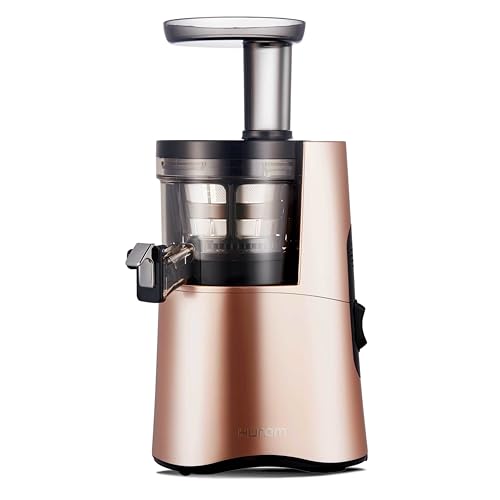 Hurom H-AA Cold Press Juicer Machine, Easy to Clean Masticating Slow Juicer, Coarse Strainer, Adjustable Lever, Minimal Juice Pulp, High Nutrient Extraction (Rose Gold)