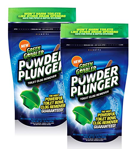 EcoClean Solutions Inc GGPP-2 POWDER PLUNGER Toilet Drain Clog Remover, White