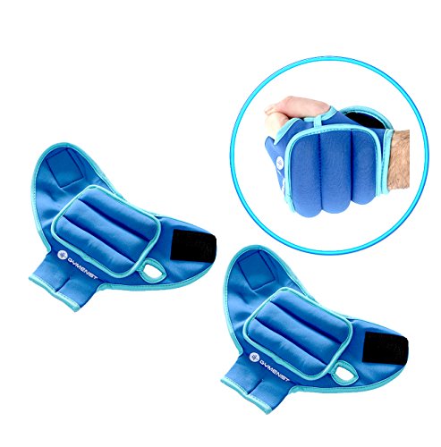GYMENIST Pair of Glove Wrist Weights with Holes for Finger and Thumb (1 LB)