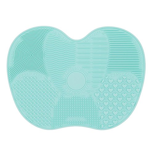 Ranphykx Silicon Makeup Brush Cleaning Mat Makeup Brush Cleaner Pad Cosmetic Brush Cleaning Mat Portable Washing Tool Scrubber with Suction Cup