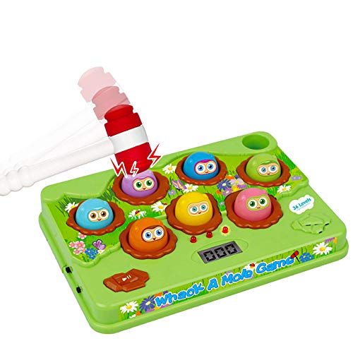 Liberty Imports Whack a Mole Classic Electronic Arcade Game - Kids Educational Musical Learning Bilingual Toy (Green)