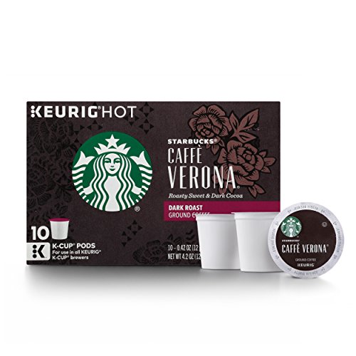 Book Cover Starbucks Caffè Verona Dark Roast Single Cup Coffee for Keurig Brewers, 6 Boxes of 10 (60 Total K-Cup pods)