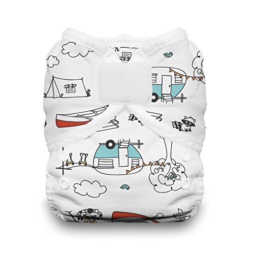 Thirsties Duo Wrap Cloth Diaper Cover, Hook and Loop Closure, Happy Camper Size One (6-18 lbs)