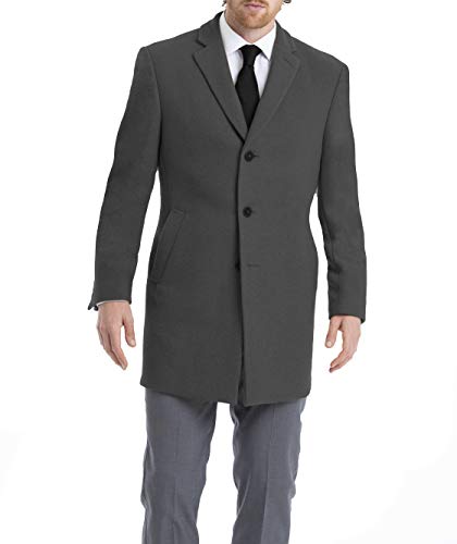 Calvin Klein Men's Slim Fit Wool Blend Overcoat Jacket