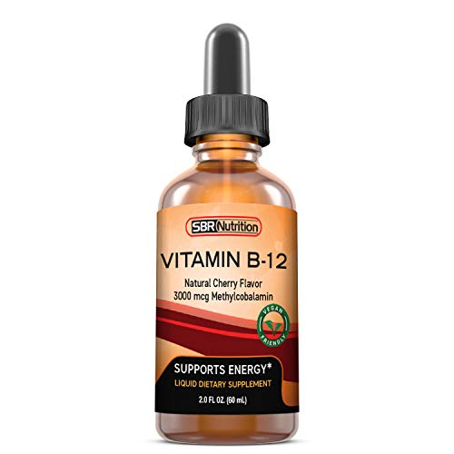 MAX Absorption Vitamin B12 Sublingual Liquid Drops, Methyl B-12, 3000mcg Methylcobalamin Per Serving, 60 Servings, Non-GMO, Vegan Friendly