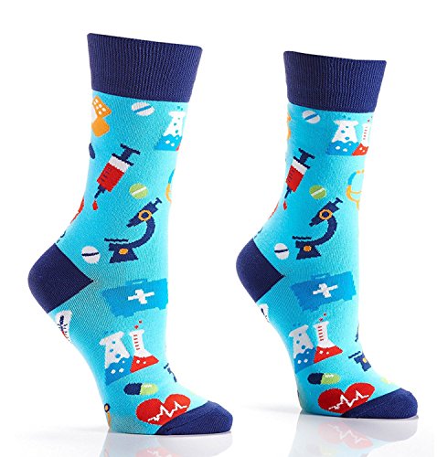 Yo Sox Women's Crew Sock Get Well Medical Icons
