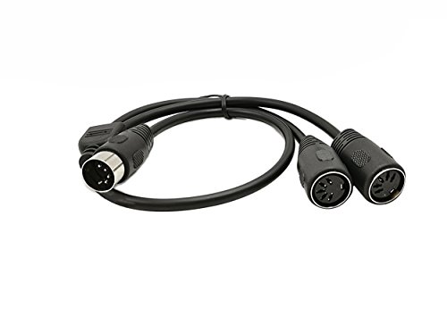 SinLoon MIDI DIN 5-Pin Splitter Y Adapter Cable, MIDIÂ 5Â PinÂ MaleÂ  to dual 2 x DIN-5 Female Extension Audio Cable, MIDI keyboard (synthesizer, organ, electric piano, MIDI guitar (D5P M-2F,0.5meter)