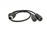SinLoon DIN 5-Pin Splitter Y Adapter MIDI Cable, MIDI 5 Pin Male to Dual 2 x DIN-5 Female Extension Audio Cable (D5P M-2F,0.5meter)
