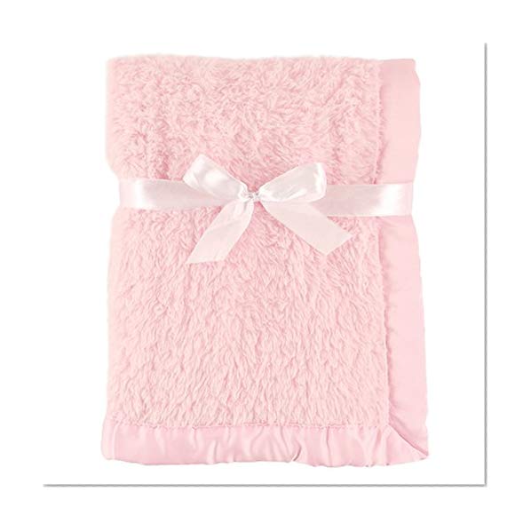 Book Cover Hudson Baby Sherpa Blanket with Satin Binding, Pink