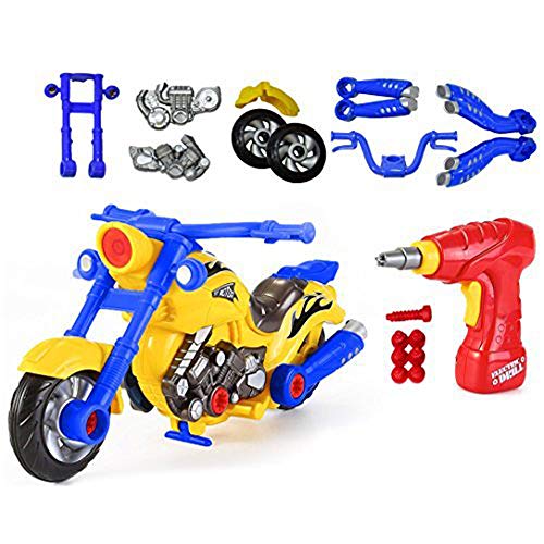 CoolToys Custom Take-A-Part Motorcycle Playset – Motorcycle with Electric Play Drill and Modification Pieces