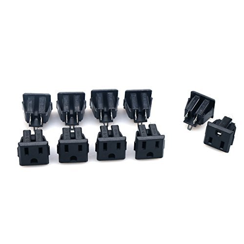 Book Cover GLE2016 10Pcs Black US 3 Pins Power Socket Plug Panel Screw Mount Type Connectors Adapter (Female)
