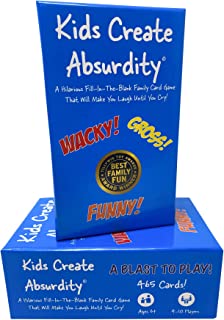 Book Cover Kids Create Absurdity: Family Card Game for Kids with Funny Questions and Hilarious Answers Fun for Kids, Adults Teens and Tweens Great Gift for The Holidays!