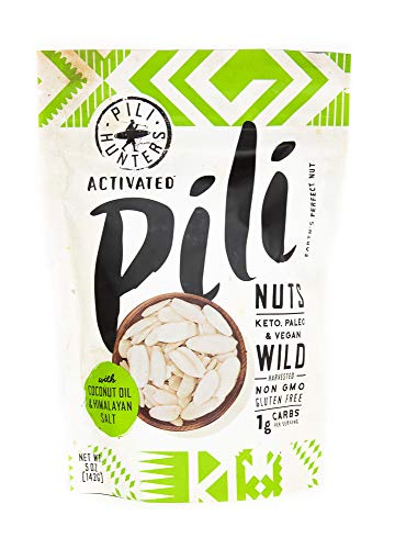 Book Cover PILI HUNTERS The Original Wild Sprouted Pili Nuts, with Himalayan Salt and Coconut Oil, Keto, Vegan, Low Carb Energy, No Sugar Added, Ketogenic Fat Superfood, Gluten/Soy/Dairy Free, (5 oz Bag)