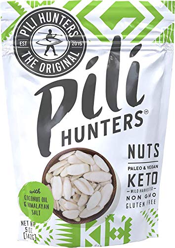 PILI HUNTERS The Original Wild Sprouted Pili Nuts, with Himalayan Salt and Coconut Oil, Keto, Vegan, Low Carb Energy, No Sugar Added, Ketogenic Fat Superfood, Gluten/Soy/Dairy Free, (5 oz Bag)