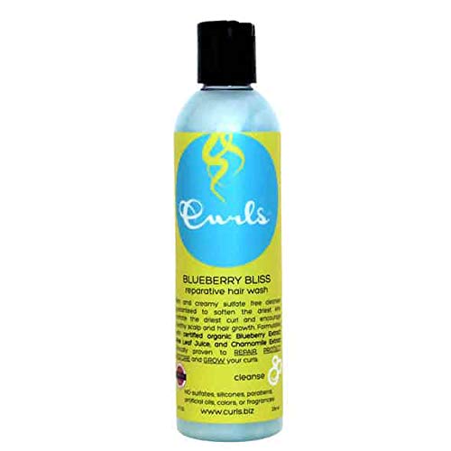 CURLS Blueberry Bliss Reparative Hair Wash - Encourage Healthy Scalp and Hair Growth - Rich and Creamy Sulfate-Free Cleanser - For All Curl Types - 8oz