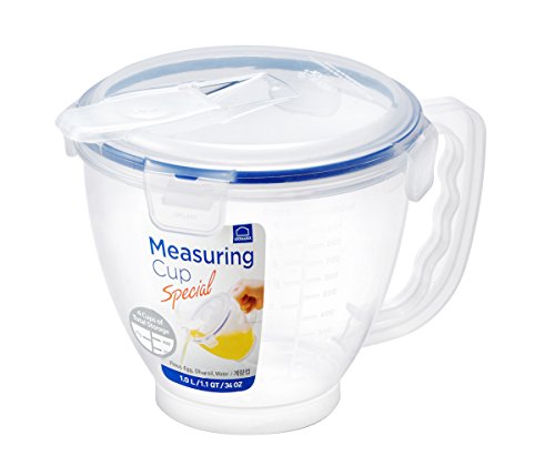 LOCK & LOCK HPL982 Easy Essentials Specialty Cup, 1-Liter Measuring Bowl 1L / 34oz, 1 Liter, Natural