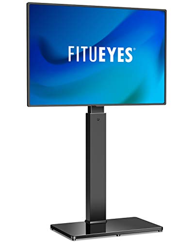 FITUEYES Universal Floor TV Stand Base with Swivel Mount for 32 to 55 inch Flat and Curved Screen TVs, Black TV Stands with Cable Management Modern Style TT106001MB