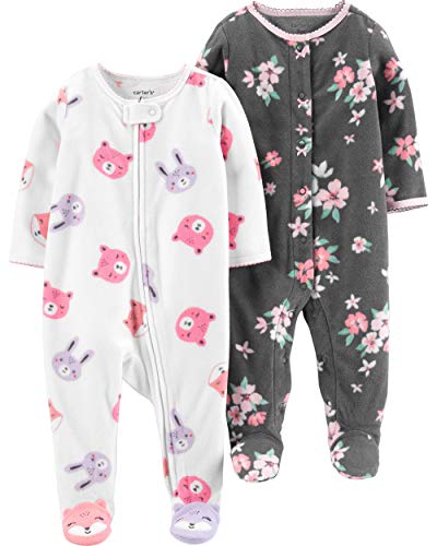 Book Cover Carter's Girls' 2-Pack Microfleece Sleep and Play